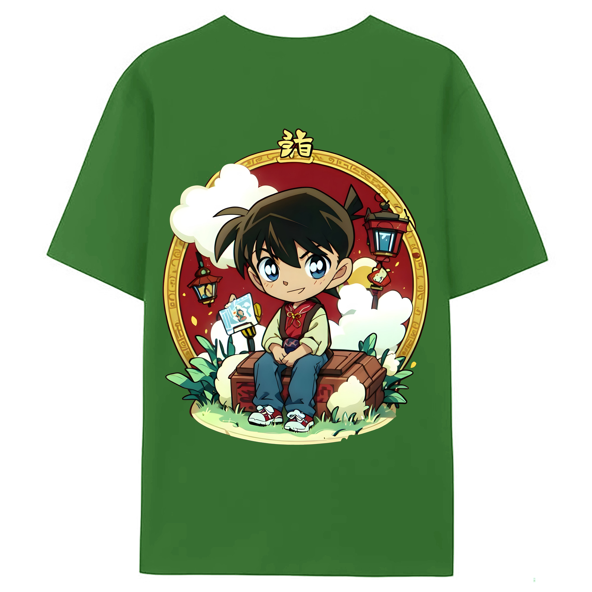 （画像用） 名探偵コナン 江戸川 コナン Detective Conan Conan Edogawa レディース半袖Tシャツ(バックプリント)